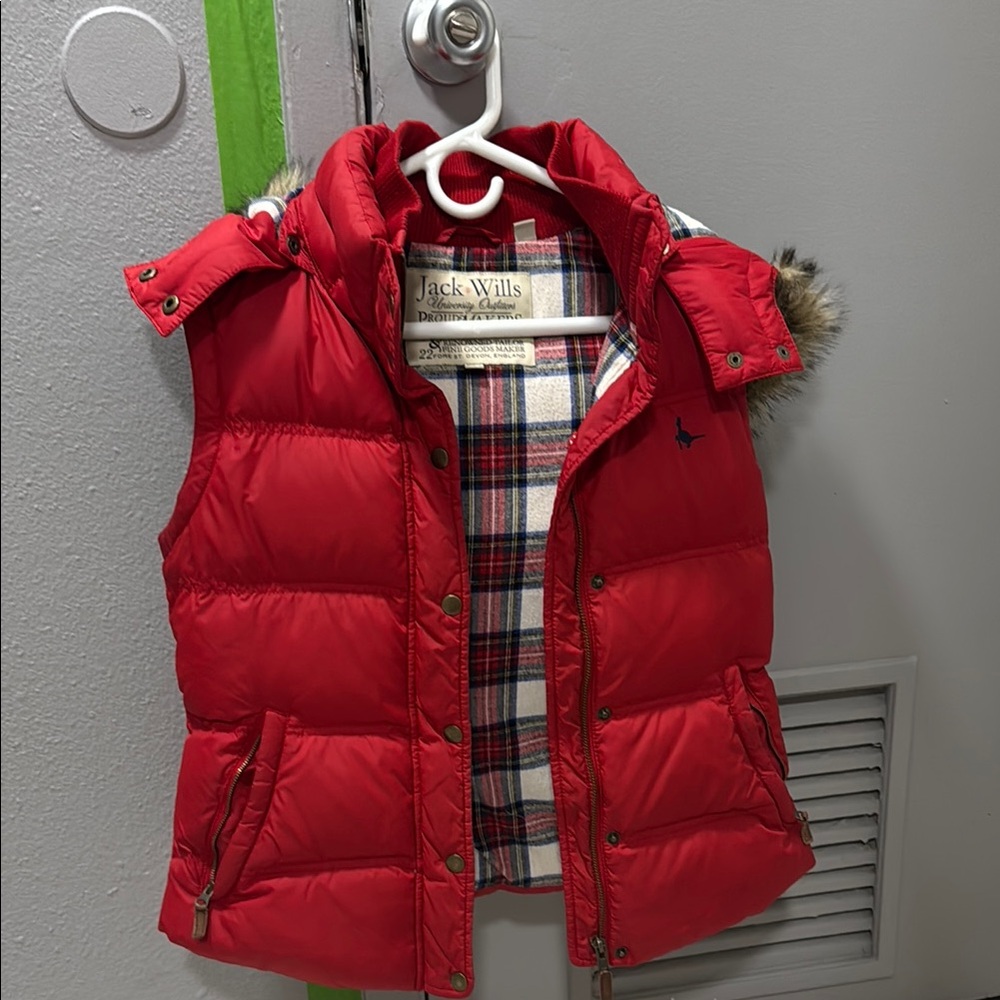 Jack Wills Red Woman Sz6 Puffer Vest